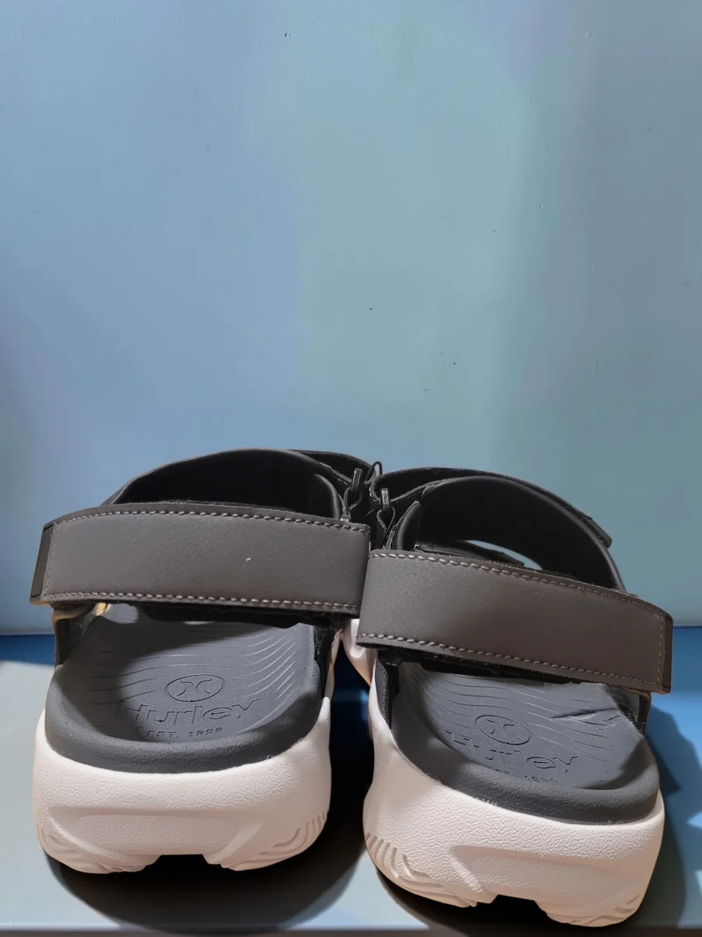 Hurley Men’s Gray and White Sport Sandal with Adjustable Straps